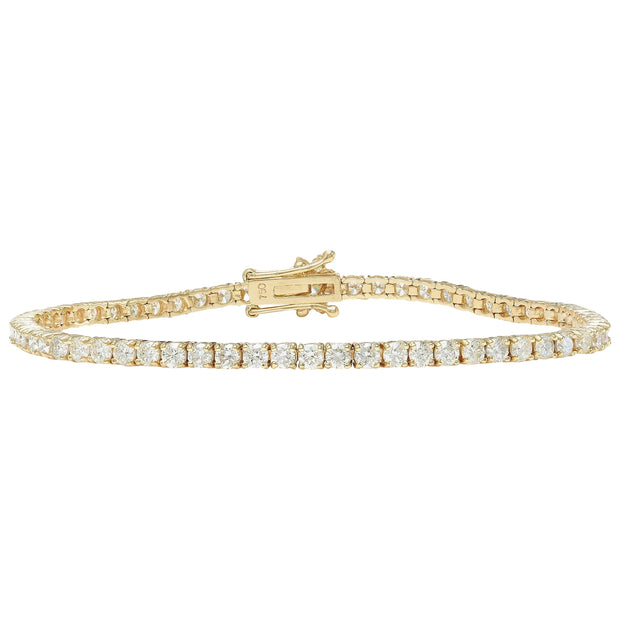 4.68 Carat Natural Diamond 14K Solid Yellow Gold Bracelet - Fashion Strada