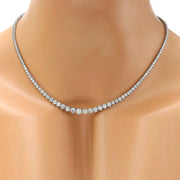 8.45 Carat Natural Diamond 14K Solid White Gold Necklace - Fashion Strada