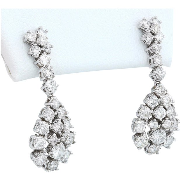 3.10 Carat Natural Diamond 14K Solid White Gold Earrings - Fashion Strada