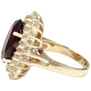 8.32 Carat Natural Tourmaline 14K Solid Yellow Gold Diamond Ring - Fashion Strada