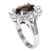 5.12 Carat Natural Ceylon Sapphire 14K Solid White Gold Diamond Ring - Fashion Strada