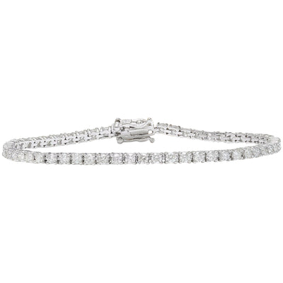 3.25 Carat Natural Diamond 14K Solid White Gold Bracelet - Fashion Strada