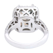 4.68 Carat Natural Aquamarine 14K Solid White Gold Diamond Ring - Fashion Strada