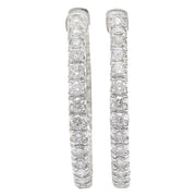 3.50 Carat Natural Diamond 14K Solid White Gold Earrings - Fashion Strada