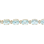 29.85 Carat Natural Aquamarine 14K Solid Yellow Gold Diamond Bracelet - Fashion Strada