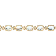 29.85 Carat Natural Aquamarine 14K Solid Yellow Gold Diamond Bracelet - Fashion Strada