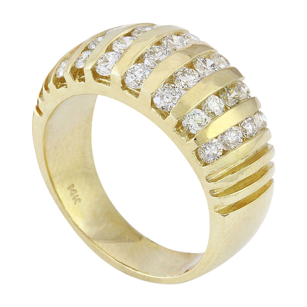 1.55 Carat Natural Diamond 14K Solid Yellow Gold Ring - Fashion Strada