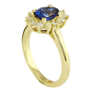 2.30 Carat Natural Sapphire 14K Solid Yellow Gold Diamond Ring - Fashion Strada