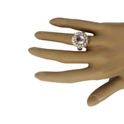 5.86 Carat Natural Kunzite 14K Solid Rose Gold Diamond Ring - Fashion Strada