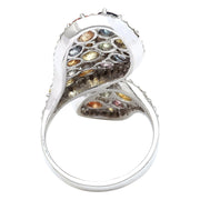 5.33 Carat Natural Sapphire 14K Solid White Gold Diamond Ring - Fashion Strada