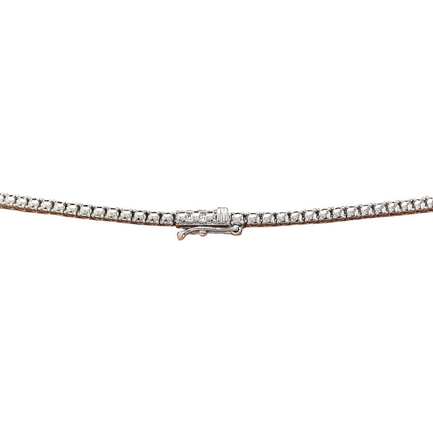 7.80 Carat Natural Diamond 14K Solid White Gold Necklace - Fashion Strada