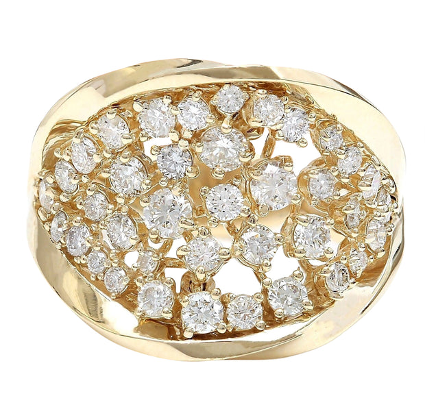 1.28 Carat Natural Diamond 14K Solid Yellow Gold Ring - Fashion Strada